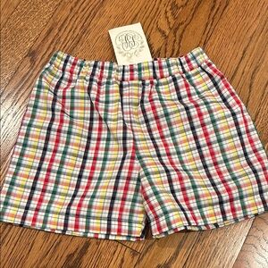 The Beaufort Bonnet Company Patomac Plaid Kids Shorts - Richmond Red